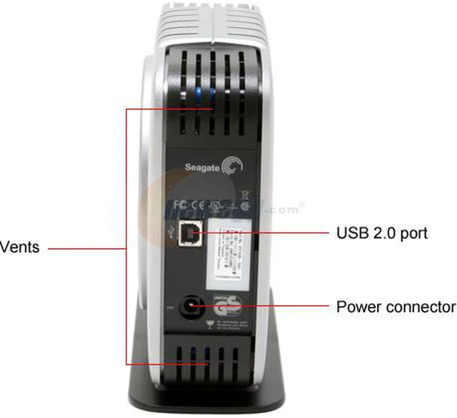 Alt view image 3 of 5 - Seagate Pushbutton Backup 400GB USB 2.0 3.5" External Hard Drive ST3400601U2-RK