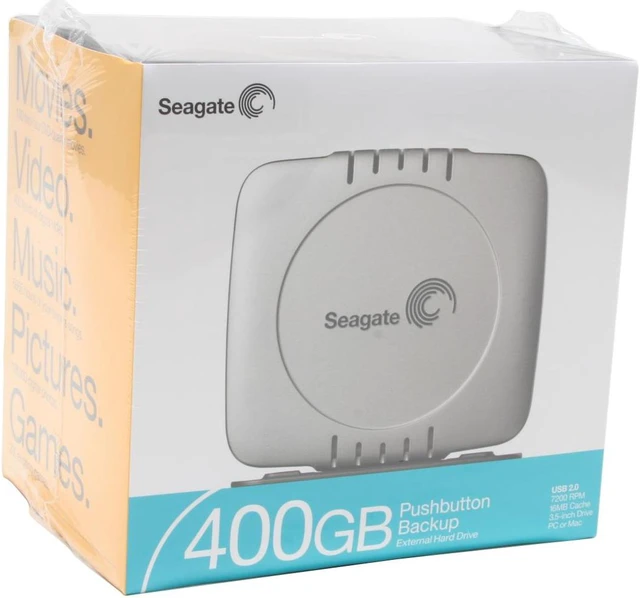 Alt view image 5 of 5 - Seagate Pushbutton Backup 400GB USB 2.0 3.5" External Hard Drive ST3400601U2-RK
