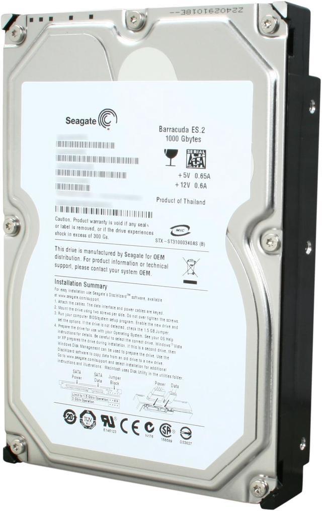 Seagate BarraCuda ES.2 ST31000340NS 1TB 7200 RPM 32MB Cache SATA 3.0Gb/s  3.5
