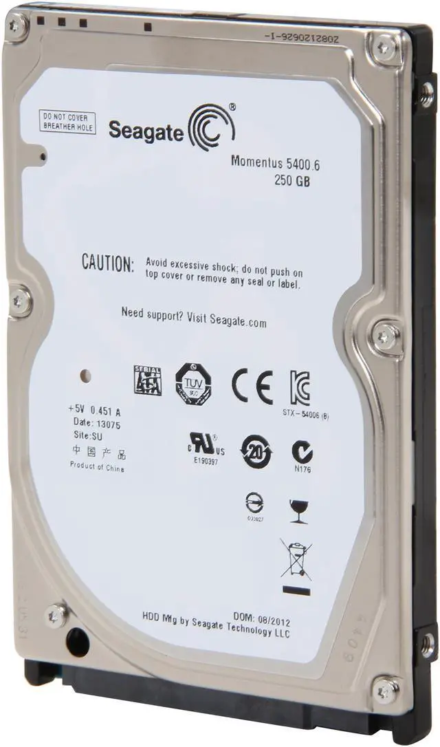 Alt view image 2 of 6 - Seagate ST90250N1A1AS-RK 250GB 5400 RPM 8MB Cache SATA 3.0Gb/s 2.5" Notebook Hard Drive Retail kit