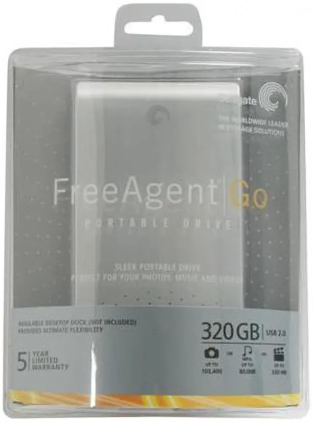 Alt view image 3 of 3 - Seagate FreeAgent Go 320GB USB 2.0 2.5" External Hard Drive ST903203FGA2E1-RK Silver
