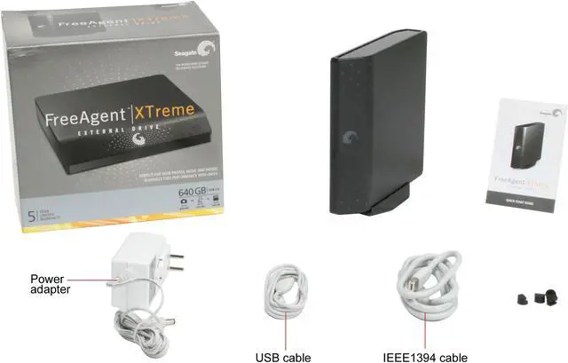 Alt view image 5 of 5 - Seagate FreeAgent XTreme 640GB USB 2.0 / Firewire400 / eSATA 3.5" External Hard Drive ST306404FPA2E3-RK Black