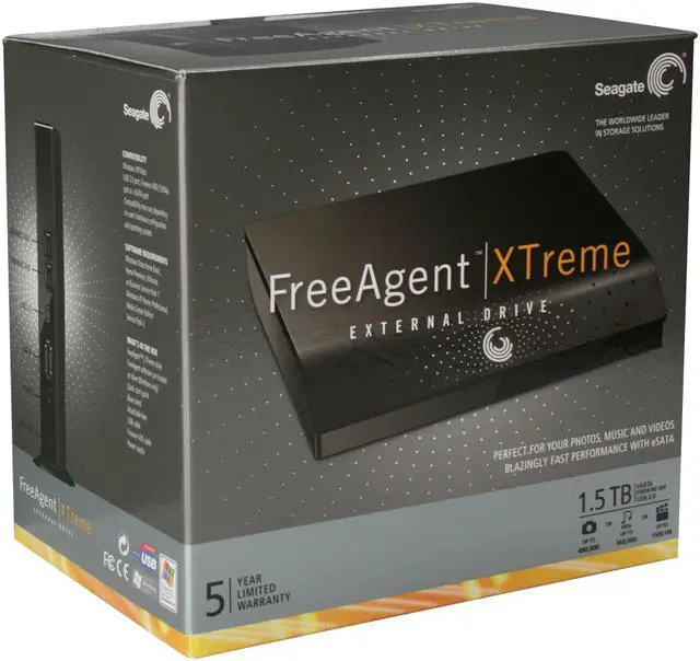 Alt view image 7 of 7 - Seagate FreeAgent XTreme 1.5TB USB 2.0 / Firewire400 / eSATA 3.5" External Hard Drive ST315005FPA2E3-RK Black