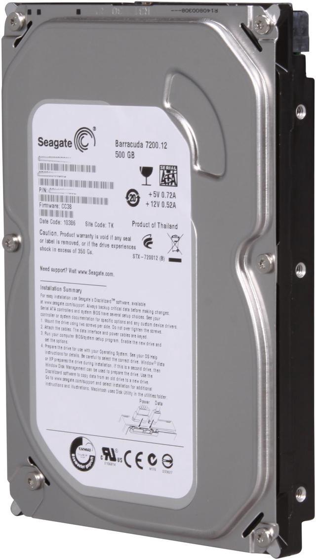Seagate BarraCuda 7200.12 ST3500418AS 500GB 7200 RPM 16MB Cache SATA  3.0Gb/s 3.5 Internal Hard Drive Bare Drive 