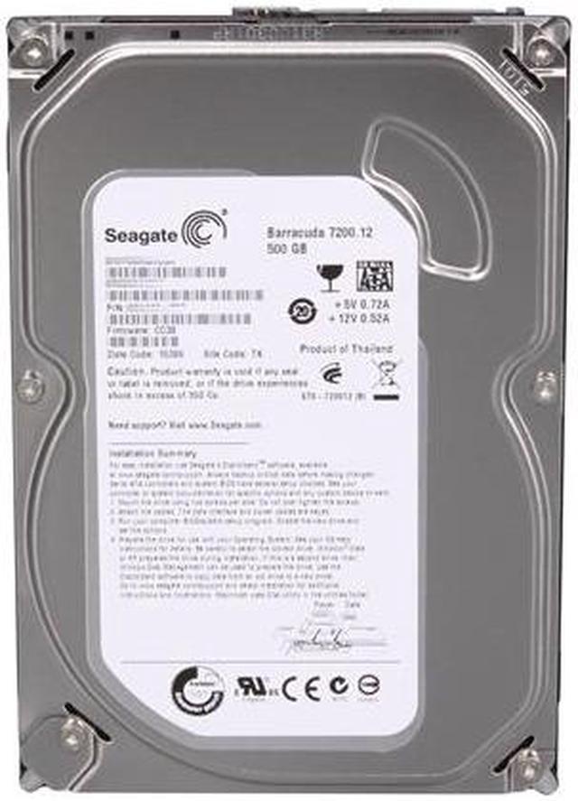 Seagate BarraCuda 7200.12 ST3500418AS 500GB 7200 RPM 16MB Cache SATA  3.0Gb/s 3.5 Internal Hard Drive Bare Drive 
