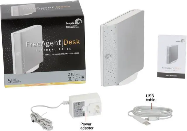 Alt view image 4 of 4 - Seagate FreeAgent Desk 2TB USB 2.0 3.5" External Hard Drive ST320005FDA2E1-RK