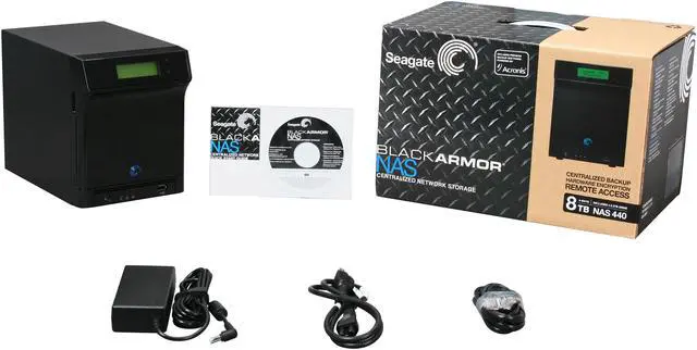 Alt view image 5 of 5 - Seagate ST380005SHA10G-RK 4-Bay 8TB BlackArmor NAS 440 Network Storage Server