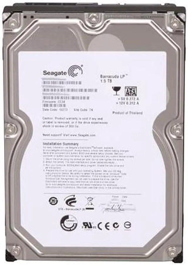 Alt view image 3 of 6 - Seagate BarraCuda ST315005N4A1AS-RK 1.5TB 5900 RPM 32MB Cache SATA 3.0Gb/s 3.5" Internal Hard Drive Retail Kit