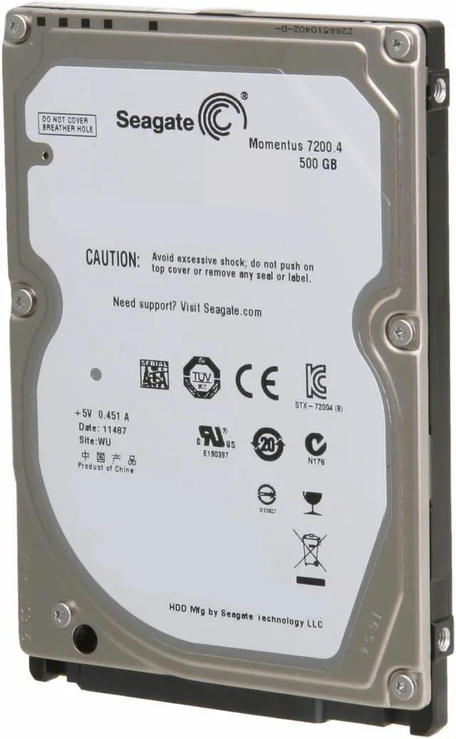 Alt view image 2 of 5 - Seagate Momentus ST905003N3A1AS-RK 500GB 7200 RPM 16MB Cache SATA 3.0Gb/s 2.5" Internal Notebook Hard Drive Retail kit