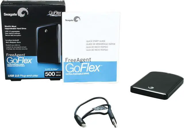 Alt view image 7 of 7 - Seagate FreeAgent GoFlex 500GB USB 2.0 Ultra-Portable Hard Drive (Black)