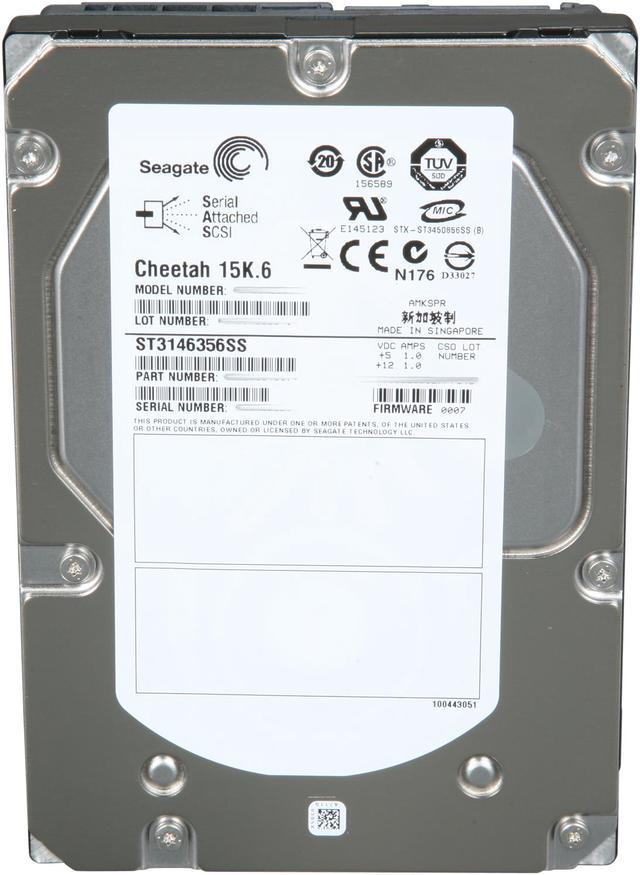 Seagate Cheetah 15K.6 ST3146356SS 146GB 15000 RPM 16MB Cache SAS 3Gb/s 3.5