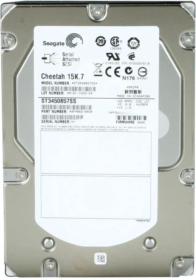 Alt view image 2 of 4 - Seagate Cheetah 15K.7 ST3450857SS 450GB 15000 RPM 16MB Cache SAS 6Gb/s 3.5" Internal Enterprise Hard Drive Bare Drive