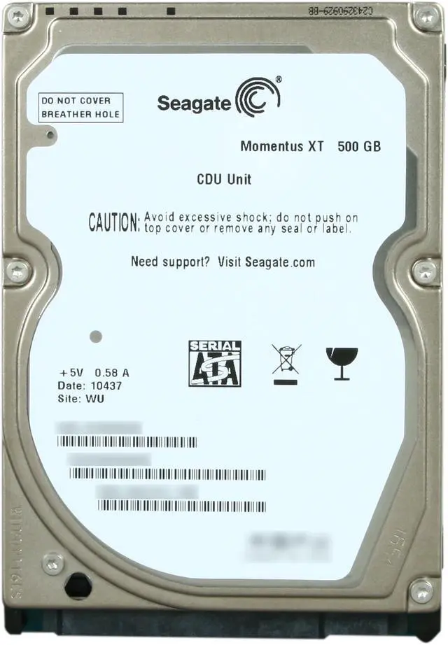 Alt view image 3 of 4 - Seagate Momentus XT ST95005620AS 500GB 7200 RPM 32MB Cache SATA 3.0Gb/s with NCQ 2.5" Solid State Hybrid Drive Bare Drive