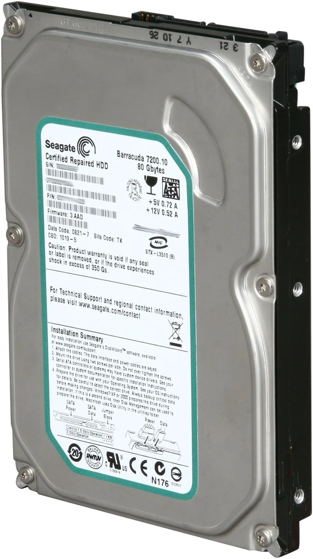 Refurbished: Seagate BarraCuda 7200.10 RFHST380215AS 80GB 7200 RPM 2MB ...