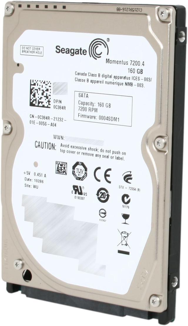 dø Politik Ordinere Seagate Momentus 7200.4 ST9160412ASG 160GB 7200 RPM 16MB Cache SATA 3.0Gb/s  2.5" Internal Notebook Hard Drive with G-Force Protection Bare Drive Laptop  Internal Hard Drives - Newegg.com