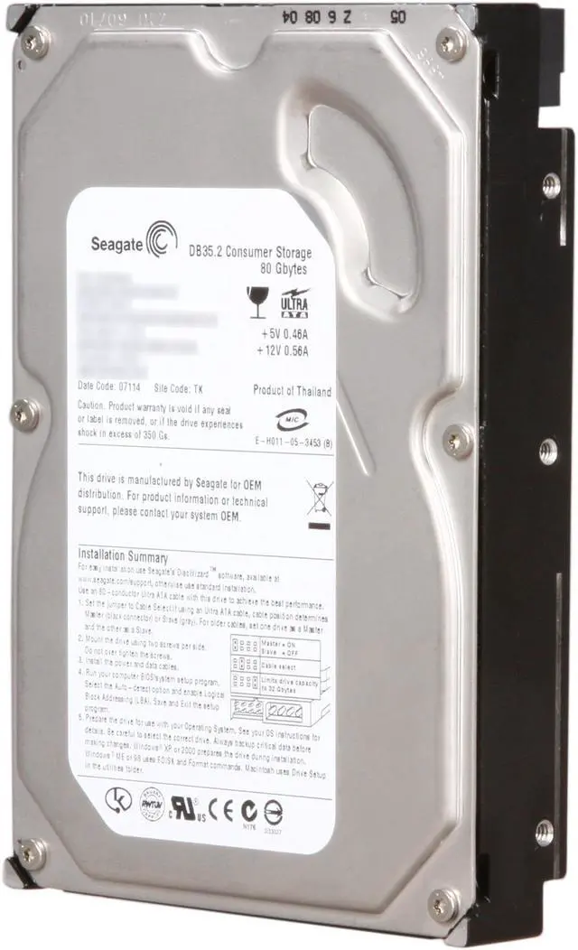 Main image of Seagate DB35 Series 7200.2 ST3802110ACE 80GB 7200 RPM 2MB Cache IDE Ultra ATA66 / ATA-5 3.5" Internal Hard Drive Bare Drive