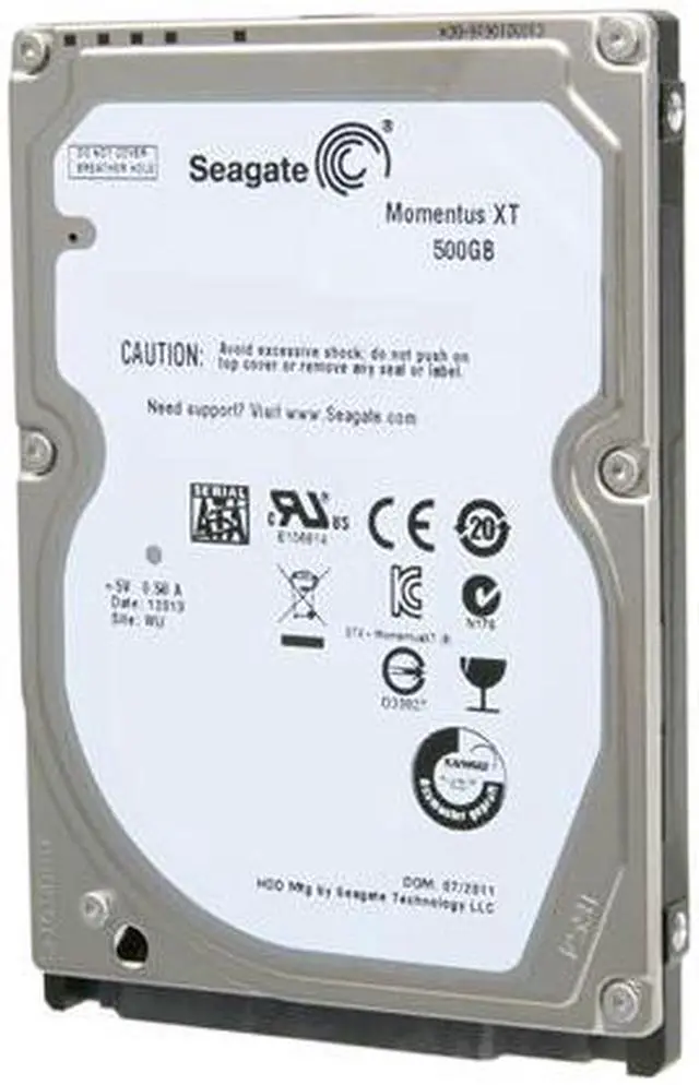 Alt view image 2 of 5 - Seagate Momentus XT STAN500100 500GB 7200 RPM 32MB Cache SATA 3.0Gb/s 2.5" Internal Laptop Solid State Hybrid Hard Drive Retail kit