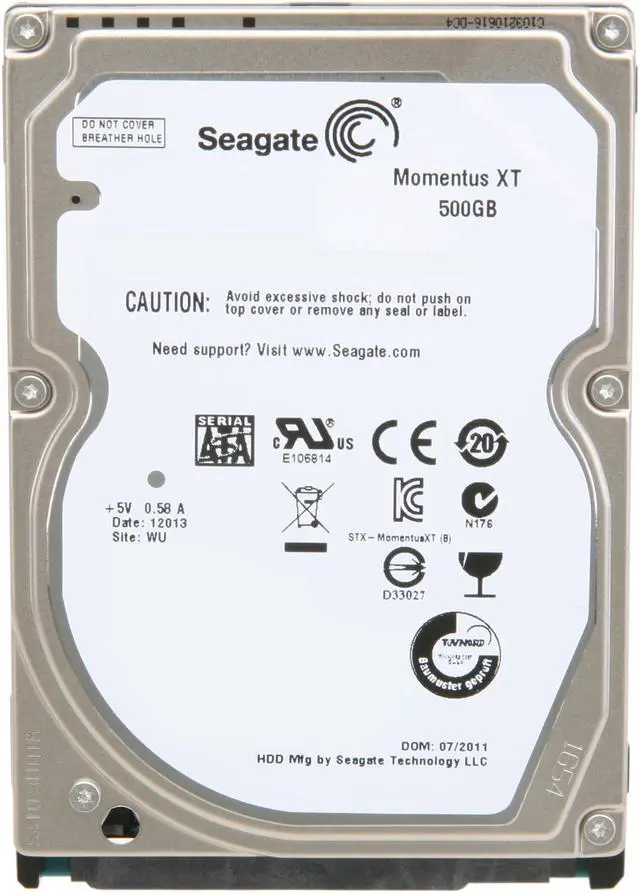 Alt view image 3 of 5 - Seagate Momentus XT STAN500100 500GB 7200 RPM 32MB Cache SATA 3.0Gb/s 2.5" Internal Laptop Solid State Hybrid Hard Drive Retail kit