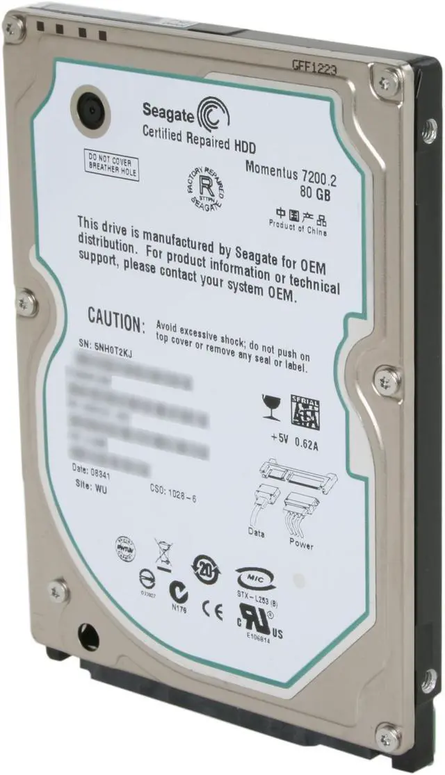 Main image of Seagate ST980813AS 80GB 7200 RPM SATA 3.0Gb/s 2.5" Internal Notebook Hard Drive Bare Drive