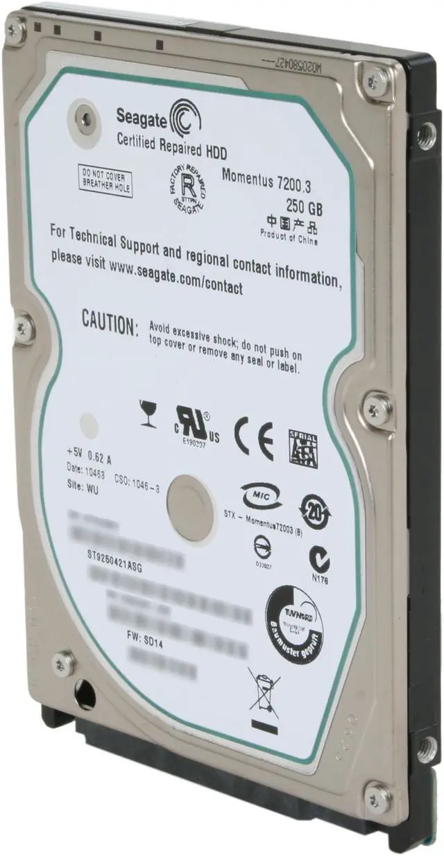 Main image of Seagate ST9250421ASG 250GB 7200 RPM SATA 3.0Gb/s 2.5" Internal Notebook Hard Drive Bare Drive