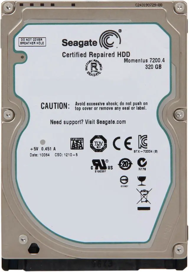Alt view image 2 of 4 - Seagate ST9320423ASG 320GB 7200 RPM SATA 3.0Gb/s 2.5" Internal Notebook Hard Drive Bare Drive