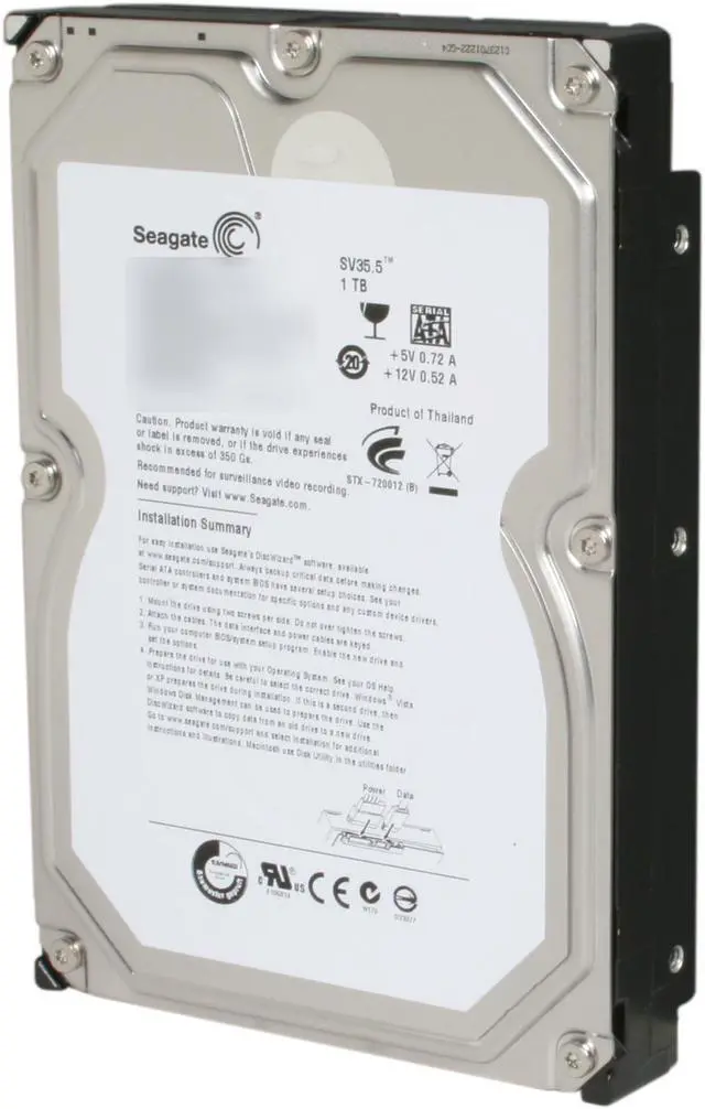 Main image of Seagate SV35 Series ST31000526SV 1TB 7200 RPM 32MB Cache SATA 6.0Gb/s 3.5" Internal Hard Drive Bare Drive