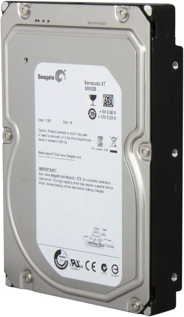 Alt view image 2 of 6 - Seagate BarraCuda XT ST330005N1A1AS-RK 3TB 7200 RPM 64MB Cache SATA 6.0Gb/s 3.5" Internal Hard Drive