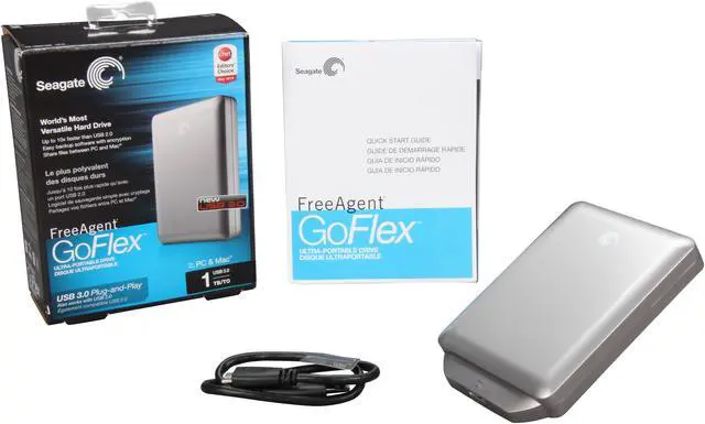 Alt view image 6 of 6 - Seagate FreeAgent GoFlex 1TB USB 3.0 Ultra-Portable Hard Drive (Silver)