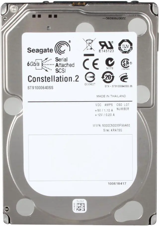 Alt view image 2 of 5 - Seagate Constellation.2 HDD-ST91000640SS 1TB 7200 RPM 64MB Cache SAS 6Gb/s 2.5" Internal Enterprise Hard Drive