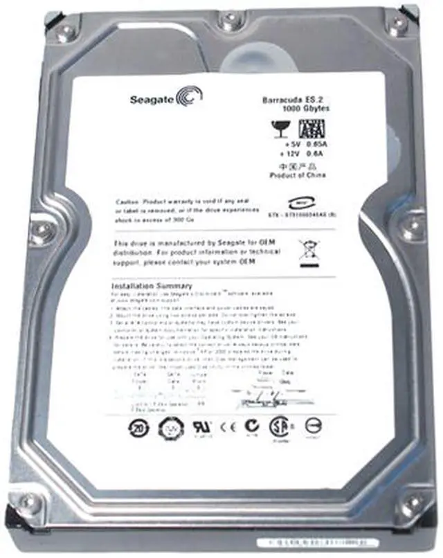 Alt view image 3 of 3 - Seagate 1TB 3.5" 7200RPM SATA Barracuda ES.2 3.0Gb/s Internal Hard Drive -Bare Drive