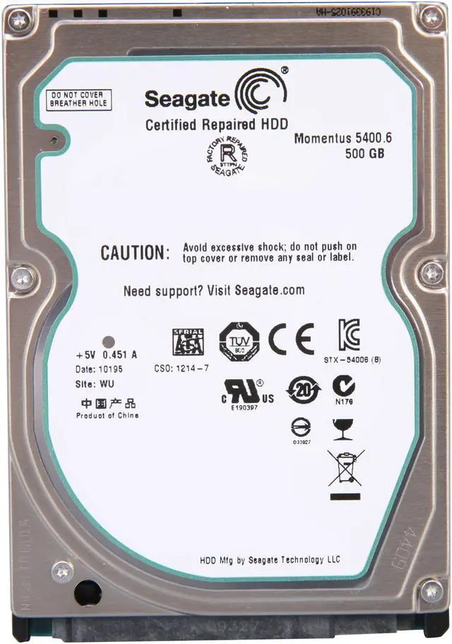 Alt view image 2 of 4 - Seagate Momentus 5400.6 ST9500325AS 500GB 5400 RPM 8MB Cache SATA 3.0Gb/s 2.5" Internal Notebook Hard Drive Bare Drive