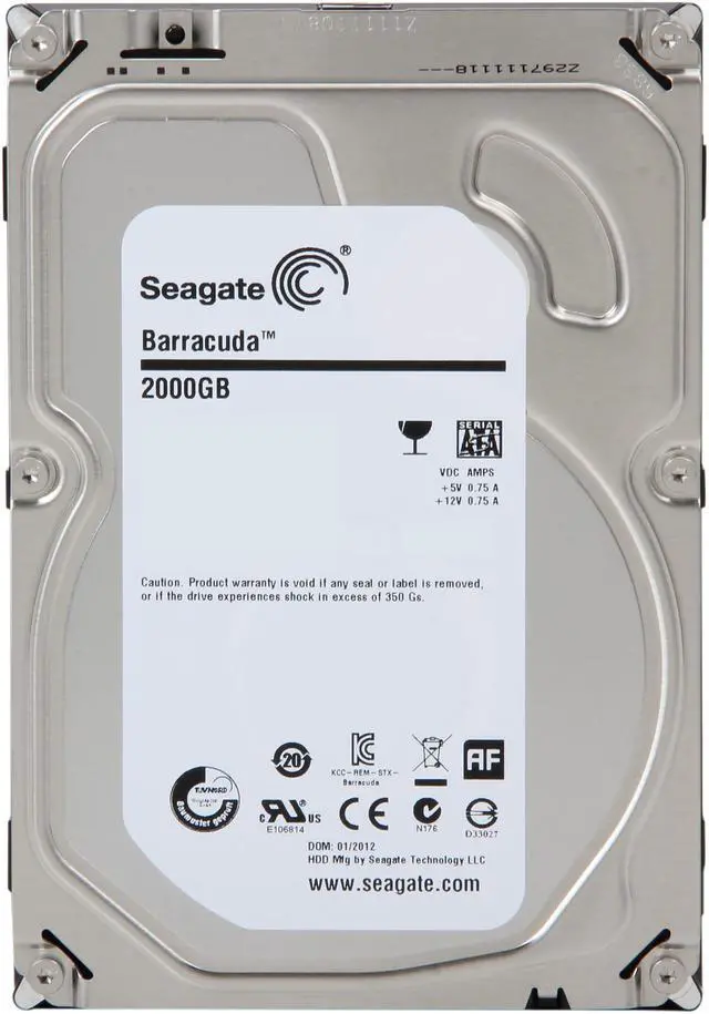 Alt view image 3 of 5 - Seagate BarraCuda STBD2000101 2TB 7200 RPM 64MB Cache SATA 6.0Gb/s 3.5" Internal Hard Drive Retail Packaging