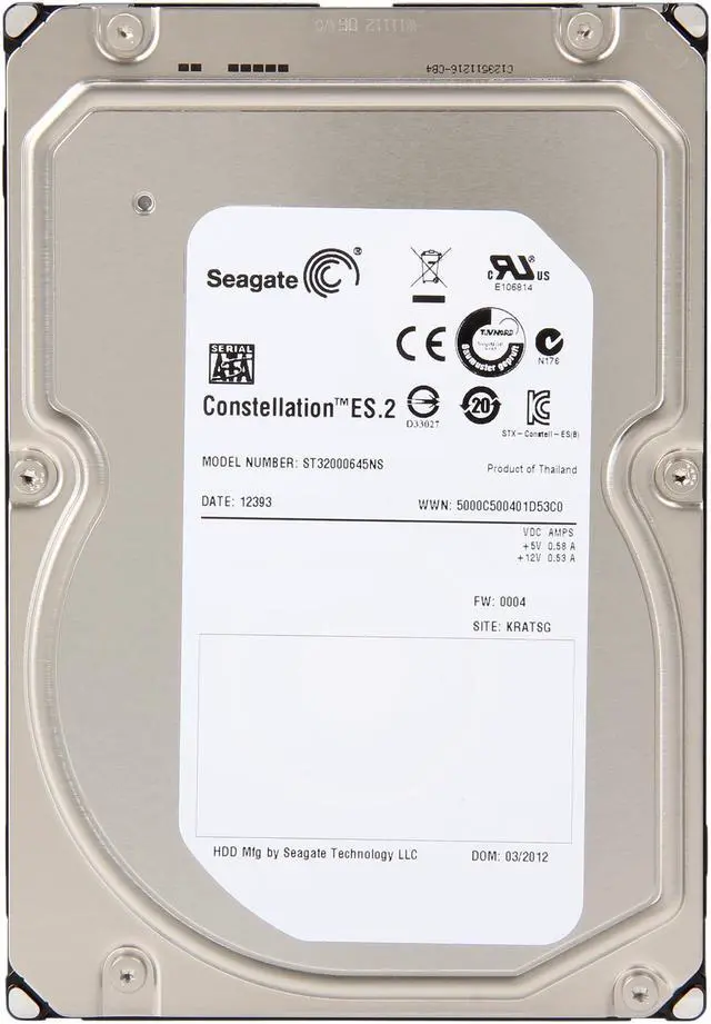 Alt view image 2 of 5 - Seagate Constellation ES.2 ST32000645NS 2TB 7200 RPM 64MB Cache SATA 6.0Gb/s 3.5" Enterprise Internal Hard Drive Bare Drive