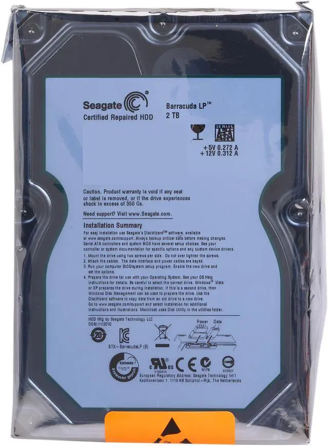 Alt view image 5 of 5 - Seagate BarraCuda LP ST32000542AS 2TB 5900 RPM 32MB Cache SATA 3.0Gb/s 3.5" Hard Drive Bare Drive