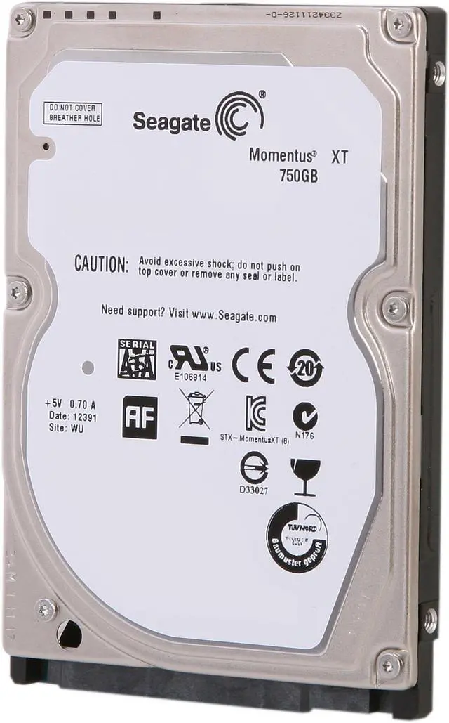Alt view image 2 of 5 - Seagate Momentus XT STBD750100 750GB 7200 RPM 32MB Cache 2.5" SATA 6.0Gb/s Solid State Hybrid Drive -Retail kit