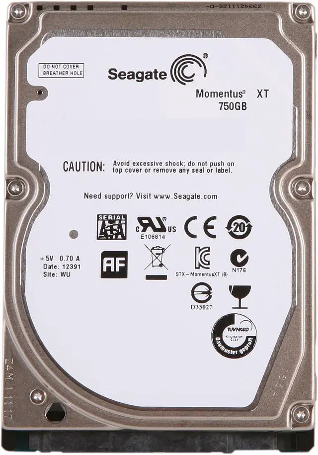 Alt view image 3 of 5 - Seagate Momentus XT STBD750100 750GB 7200 RPM 32MB Cache 2.5" SATA 6.0Gb/s Solid State Hybrid Drive -Retail kit