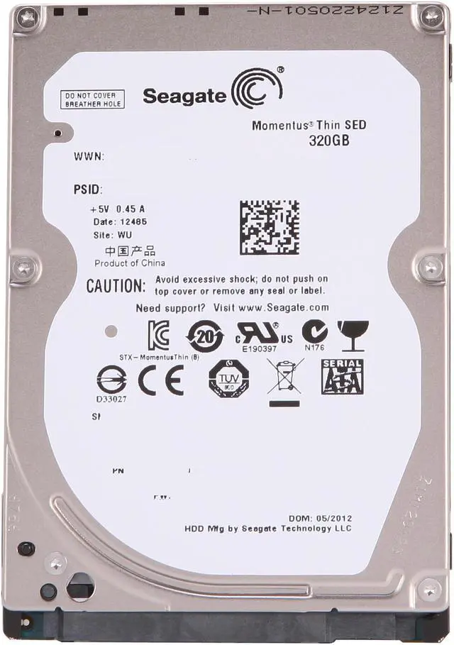 Alt view image 2 of 4 - Seagate Momentus Thin ST320LT014 320GB 7200 RPM 16MB Cache SATA 3.0Gb/s 2.5" Internal Notebook Hard Drive