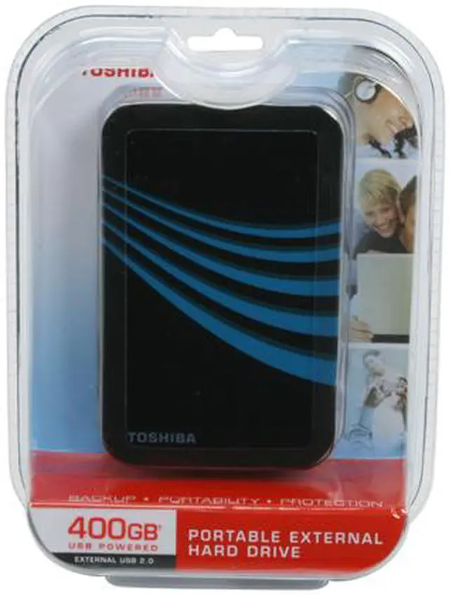 Alt view image 2 of 2 - TOSHIBA 400GB USB 2.0 2.5" External Hard Drive HDDR400E03X Electric Blue/Black