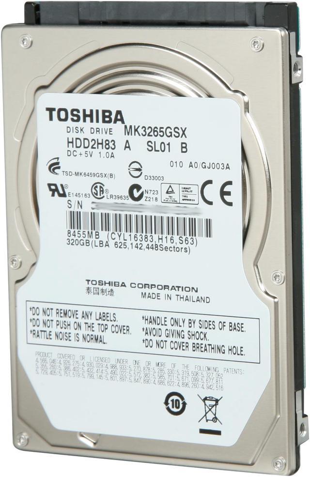 TOSHIBA MK3265GSX 320GB 5400 RPM 8MB SATA 3.0Gb/s 2.5" Notebook Hard Drive Bare Drive Laptop Internal Hard - Newegg.com