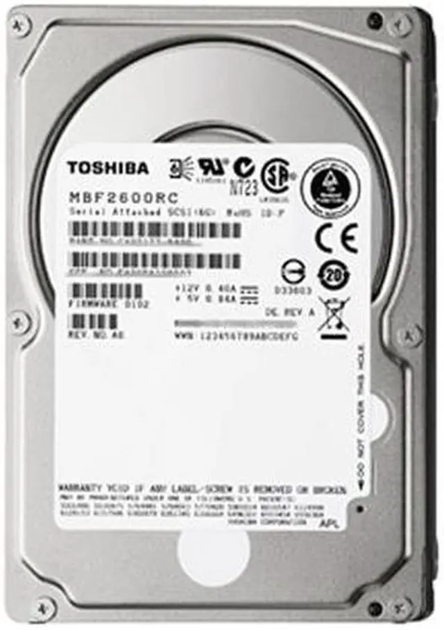 Alt view image 2 of 3 - TOSHIBA MBF2600RC 600GB 10000 RPM 16MB Cache SAS 6Gb/s 2.5" Enterprise Hard Drive Bare Drive