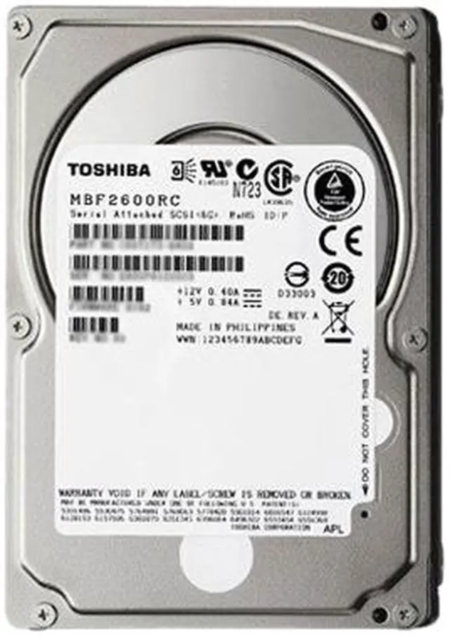Alt view image 3 of 3 - TOSHIBA MBF2600RC 600GB 10000 RPM 16MB Cache SAS 6Gb/s 2.5" Enterprise Hard Drive Bare Drive