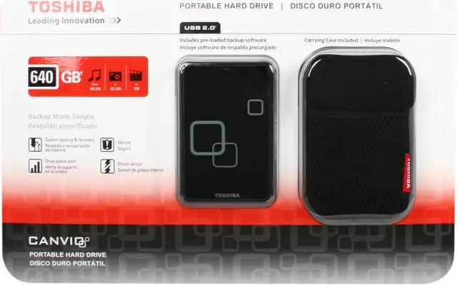 Alt view image 6 of 6 - TOSHIBA Canvio 640GB USB 2.0 2.5" Portable Hard Drive E05A064CAU2CK Black