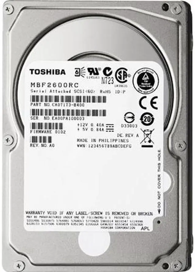 Main image of TOSHIBA MBF2300RC 300GB 10025 RPM 16MB Cache SAS 6Gb/s 2.5" Enterprise Class Hard Disk Drive Bare Drive