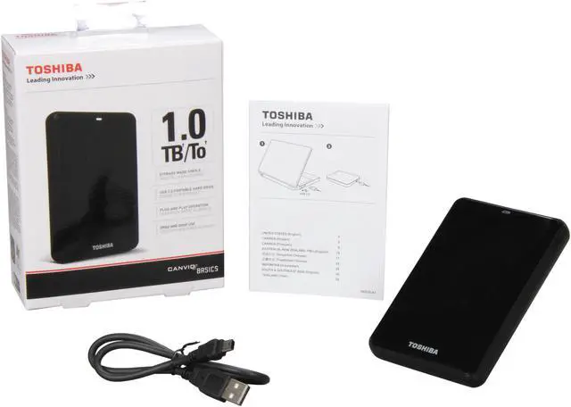 Alt view image 5 of 5 - TOSHIBA 1TB USB 2.0 2.5" Canvio Basics Portable Hard Drive E05A100BBU2XK Black