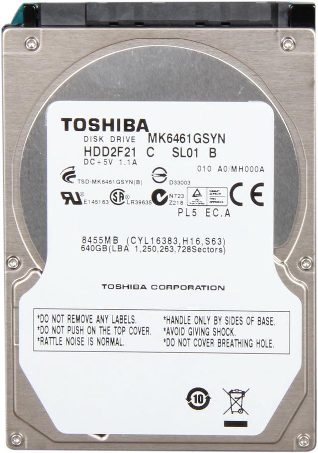 TOSHIBA MK6461GSYN 640GB 7200 RPM 16MB Cache SATA 3.0Gb/s 2.5