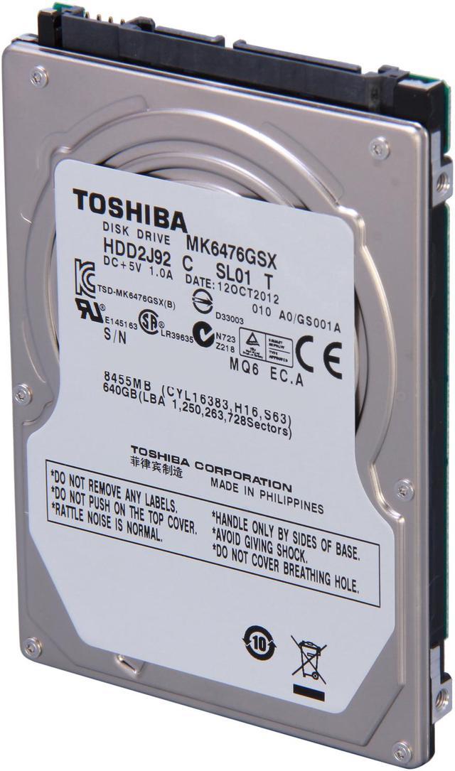 TOSHIBA MK6476GSX 640GB 5400 RPM 8MB Cache SATA 3.0Gb/s 2.5