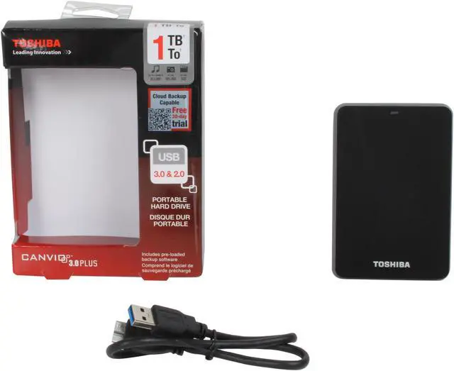 Alt view image 5 of 5 - TOSHIBA 1TB Canvio 3.0 Portable Hard Drive USB 3.0 Model HDTC610XK3B1 Black