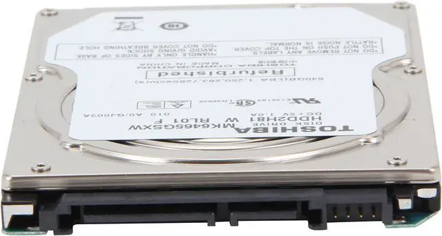 Alt view image 3 of 4 - TOSHIBA MK6465GSXW 640GB 5400 RPM 8MB Cache SATA 3.0Gb/s 2.5" Internal Notebook Hard Drive Bare Drive