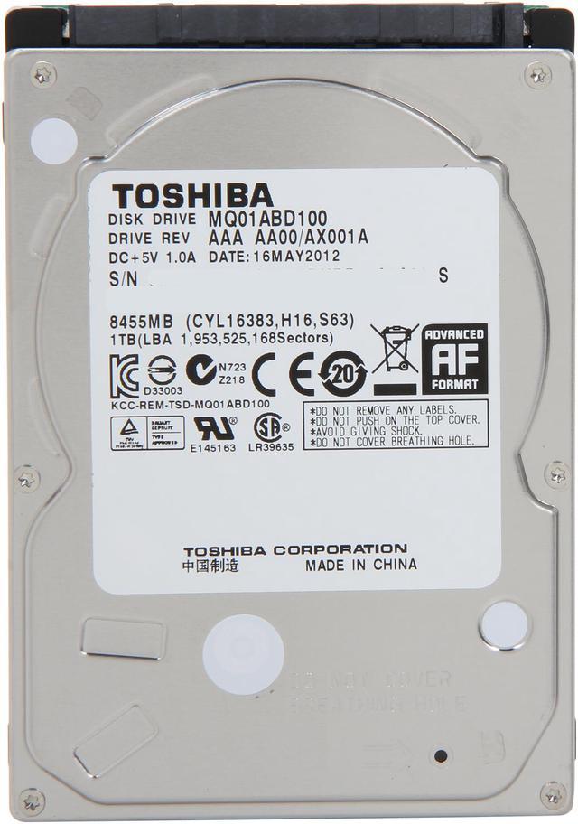 TOSHIBA MQ01ABD100 1TB 5400 RPM 8MB Cache SATA 3.0Gb/s 2.5