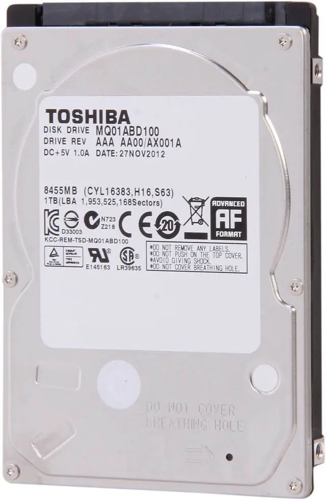 Alt view image 2 of 5 - TOSHIBA PH2100U-1I54 1TB 5400 RPM 8MB Cache SATA 3.0Gb/s 2.5" Internal Notebook Hard Drive Retail Kit